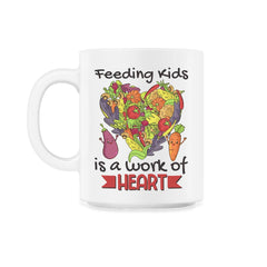Lunch Lady Feeding Kids is a Work of Heart graphic - 11oz Mug - White