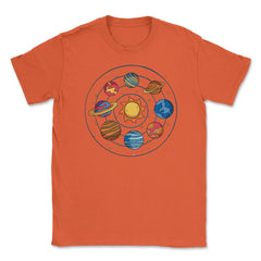 Solar System Planets Funny Planets Pluto Included Gift graphic Unisex - Orange