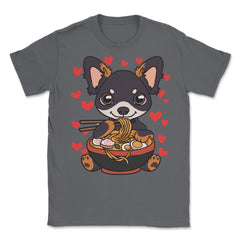Chihuahua eating Ramen Cute Puppy Eating Noodles Gift product Unisex - Smoke Grey