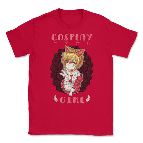 Cosplay Anime Girl Gift print Unisex T-Shirt - Red