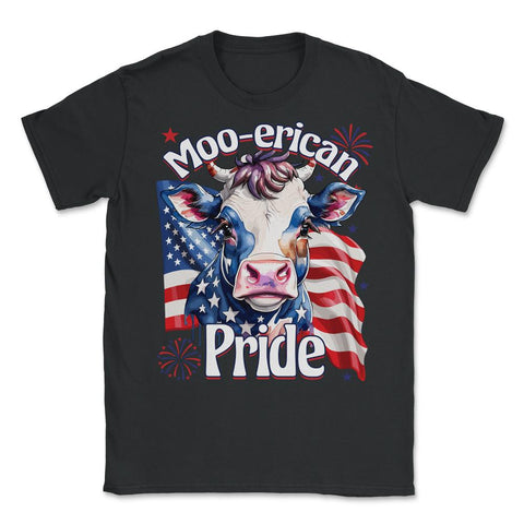 4th of July Moo-erican Pride Funny Patriotic Cow USA product Unisex - Black