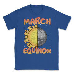 March Equinox Sun and Moon Cool Gift product Unisex T-Shirt - Royal Blue