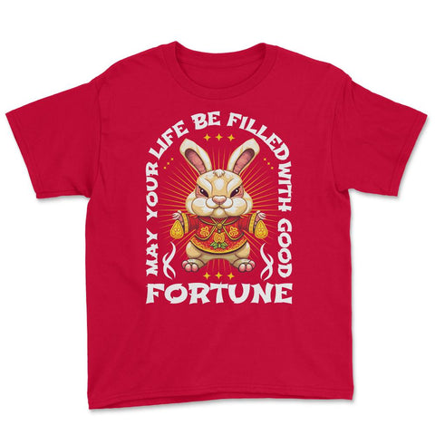 Chinese New Year of the Rabbit Chinese Aesthetic print Youth Tee - Red