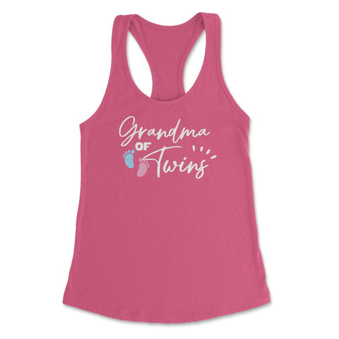 Funny Grandma Of Twins Proud Grandmother Of Grandkids product Women's - Hot Pink