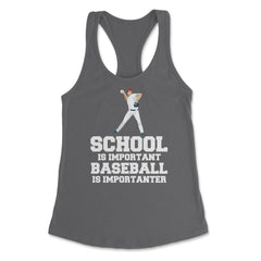 Funny Baseball Gag School Is Important Baseball Importanter product - Dark Grey