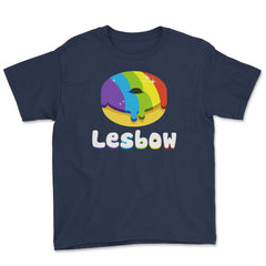 Lesbow Rainbow Donut Gay Pride Month t-shirt Shirt Tee Gift Youth Tee - Navy