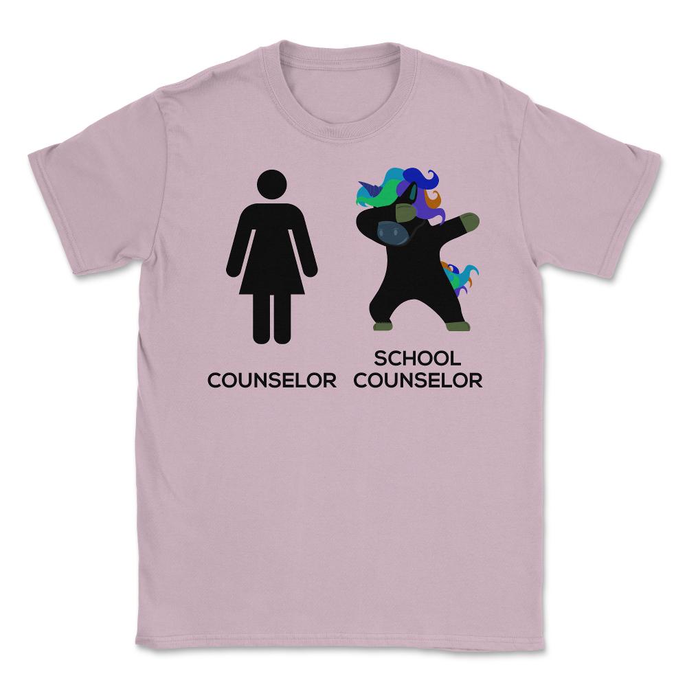 Funny School Counselor Appreciation Dabbing Unicorn Humor print - Light Pink