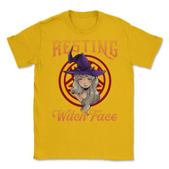 Resting Witch Face ANIME Witch Girl Character Gift Unisex T-Shirt - Gold