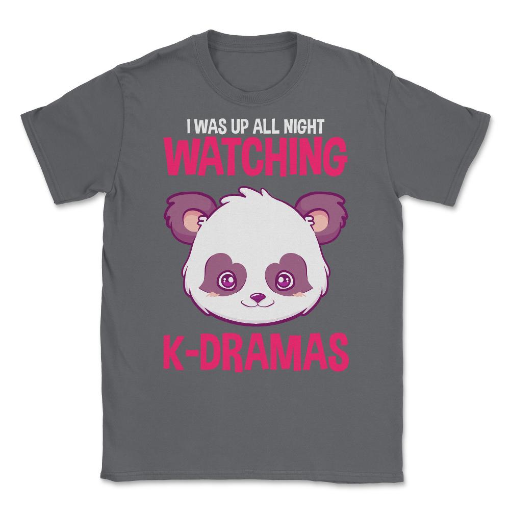 Cute Panda K-Drama Funny Korean graphic Unisex T-Shirt - Smoke Grey