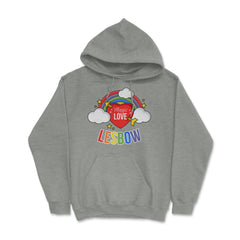 Lesbow Rainbow Heart Gay Pride Month t-shirt Shirt Tee Gift Hoodie - Grey Heather
