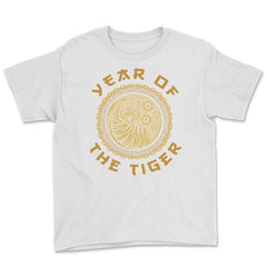 Year of the Tiger 2022 Chinese Golden Color Tiger Circle design Youth - White