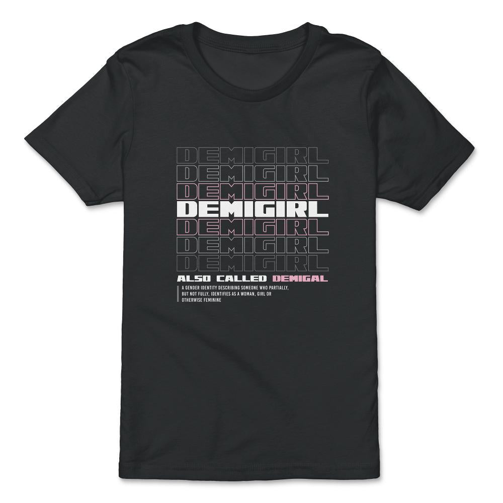 Demigirl Definition Female & Agender Color Flag Pride design - Premium Youth Tee - Black