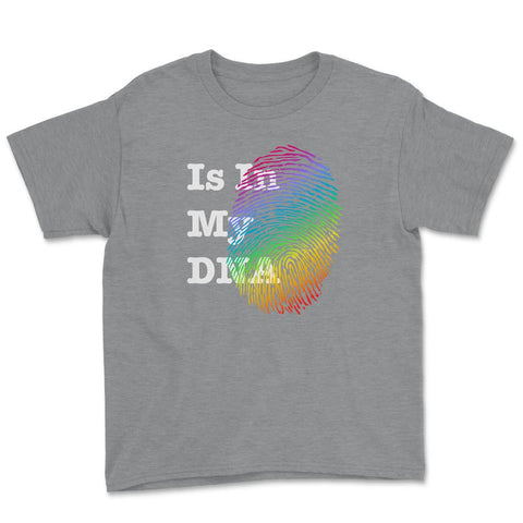 Is In My DNA Rainbow Flag Gay Pride Fingerprint Design graphic Youth - Grey Heather