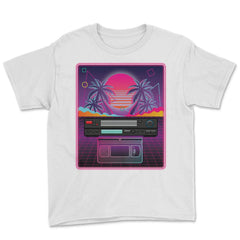 Vaporwave 80s 90s VCR Player & Tape Retro Vintage Grid graphic Youth - White