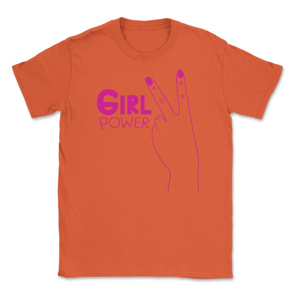 Girl Power Peace Sign T-Shirt Feminism Shirt Top Tee Gift Unisex - Orange