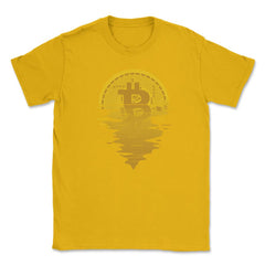 Bitcoin Sunrise Theme For Crypto Investors or Traders print Unisex - Gold
