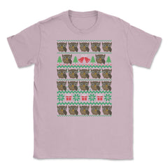 Owl-gly XMAS T-Shirt Owl Cute Funny Humor Tee Gift Unisex T-Shirt - Light Pink