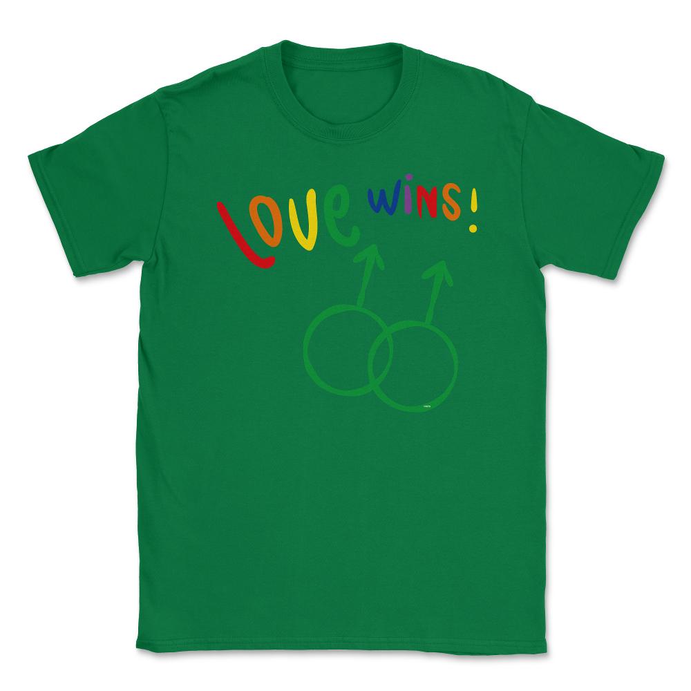 Love wins! Men t-shirt Gay Pride Month Shirt Tee Gift Unisex T-Shirt - Green
