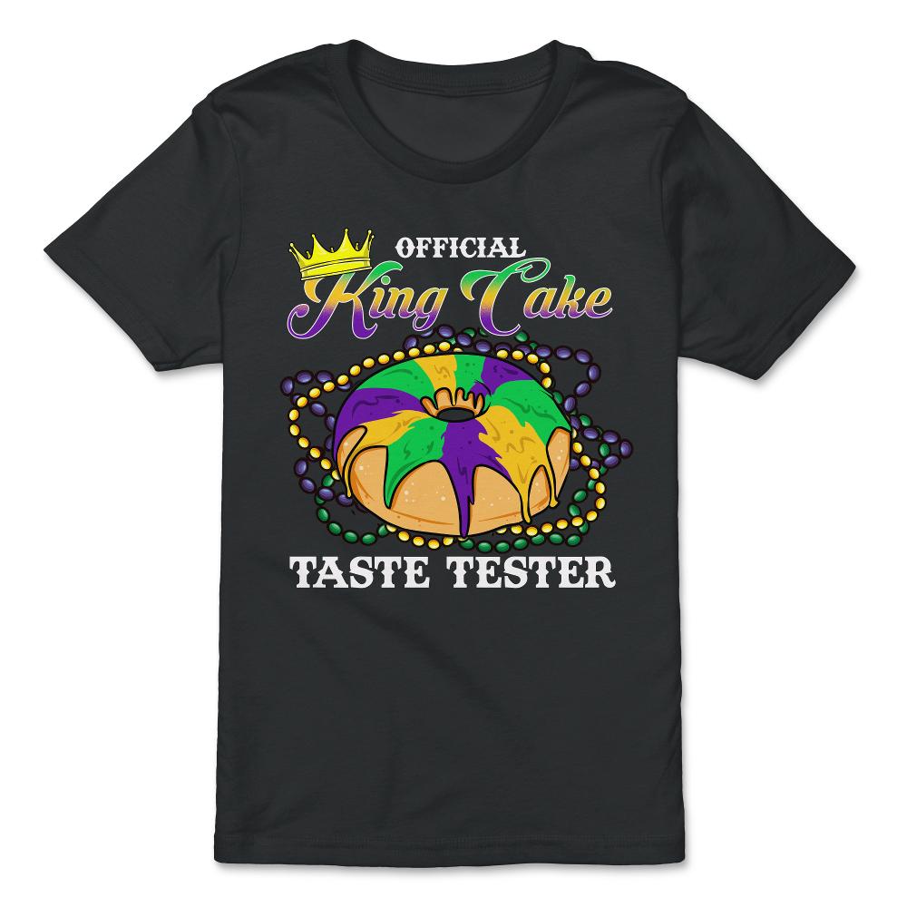 Mardi Gras Official King Cake Taste Tester Funny Gift graphic - Premium Youth Tee - Black