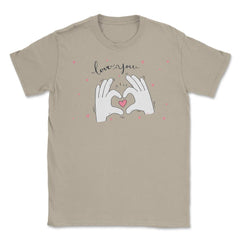 Love you Hand Sign Valentine T-Shirt  Unisex T-Shirt - Cream