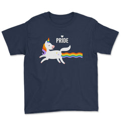 Rainbow Unicorn Gay Pride Month t-shirt Shirt Tee Gift Youth Tee - Navy