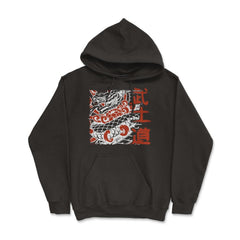 Japanese Snake Vintage American Traditional Tattoo Style Art graphic - Hoodie - Black