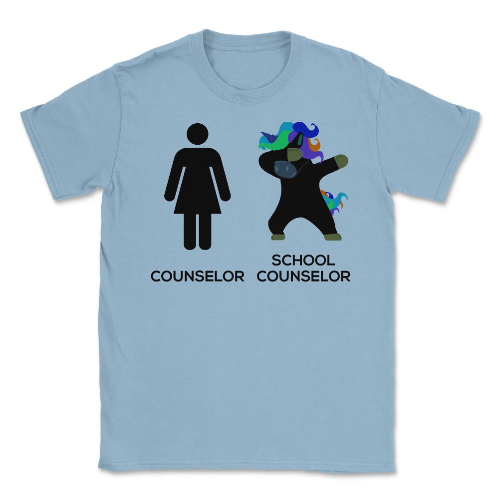 Funny School Counselor Appreciation Dabbing Unicorn Humor print - Light Blue