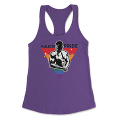 Fueled by Pride Gay Pride Guy in Rainbow Triangle2 Gift design - Purple
