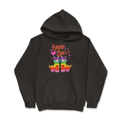 Love is Love Gay Pride Rainbow Llama Couple Funny Gift design - Hoodie - Black