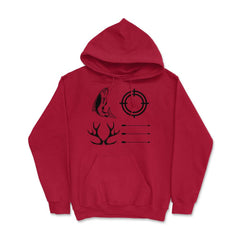 Funny Love Fishing And Hunting Antler Fish Target Arrow graphic Hoodie - Red