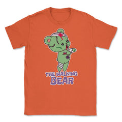 The Walking Bear Funny Halloween Zombie Bear Unisex T-Shirt - Orange