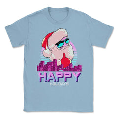 Vaporwave Santa XMAS Funny Humor Happy Holidays Unisex T-Shirt - Light Blue