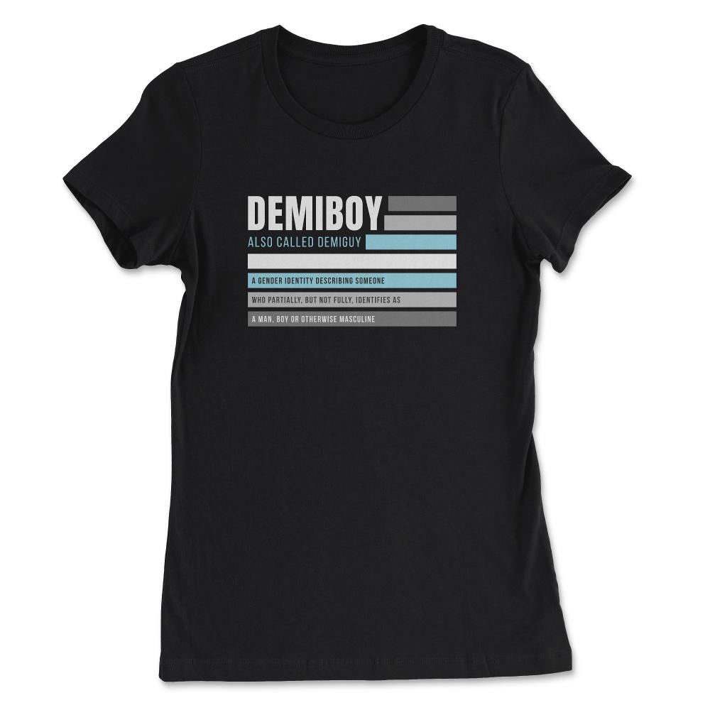 Demiboy Definition Male & Agender Color Flag Pride graphic - Women's Tee - Black