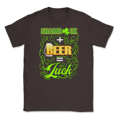 Shamrock Beer Patricks Day Celebration Unisex T-Shirt - Brown