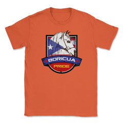 Boricua Pride Horse & Puerto Rico Flag T-Shirt & Gifts Unisex T-Shirt - Orange