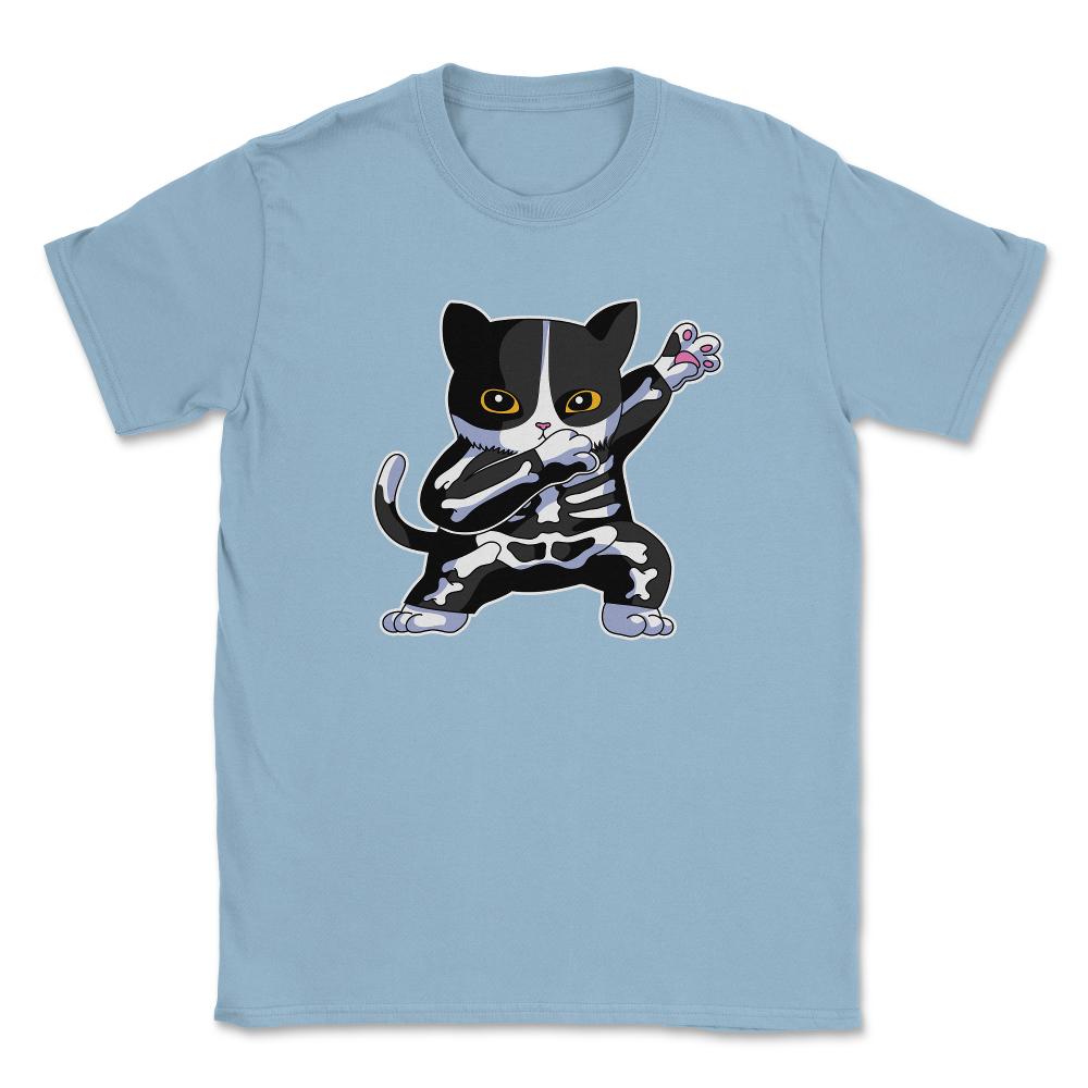 Cat Dabbing in Halloween Skeleton Costume Funny Cute product Unisex - Light Blue