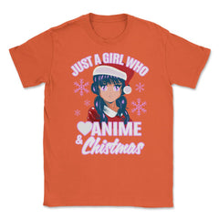 Just a Girl who Loves Anime & Christmas Manga Girl Otaku product - Orange
