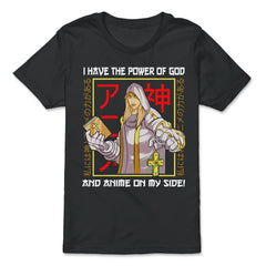 I Have the Power of God and Anime on My Side! Manga Theme graphic - Premium Youth Tee - Black