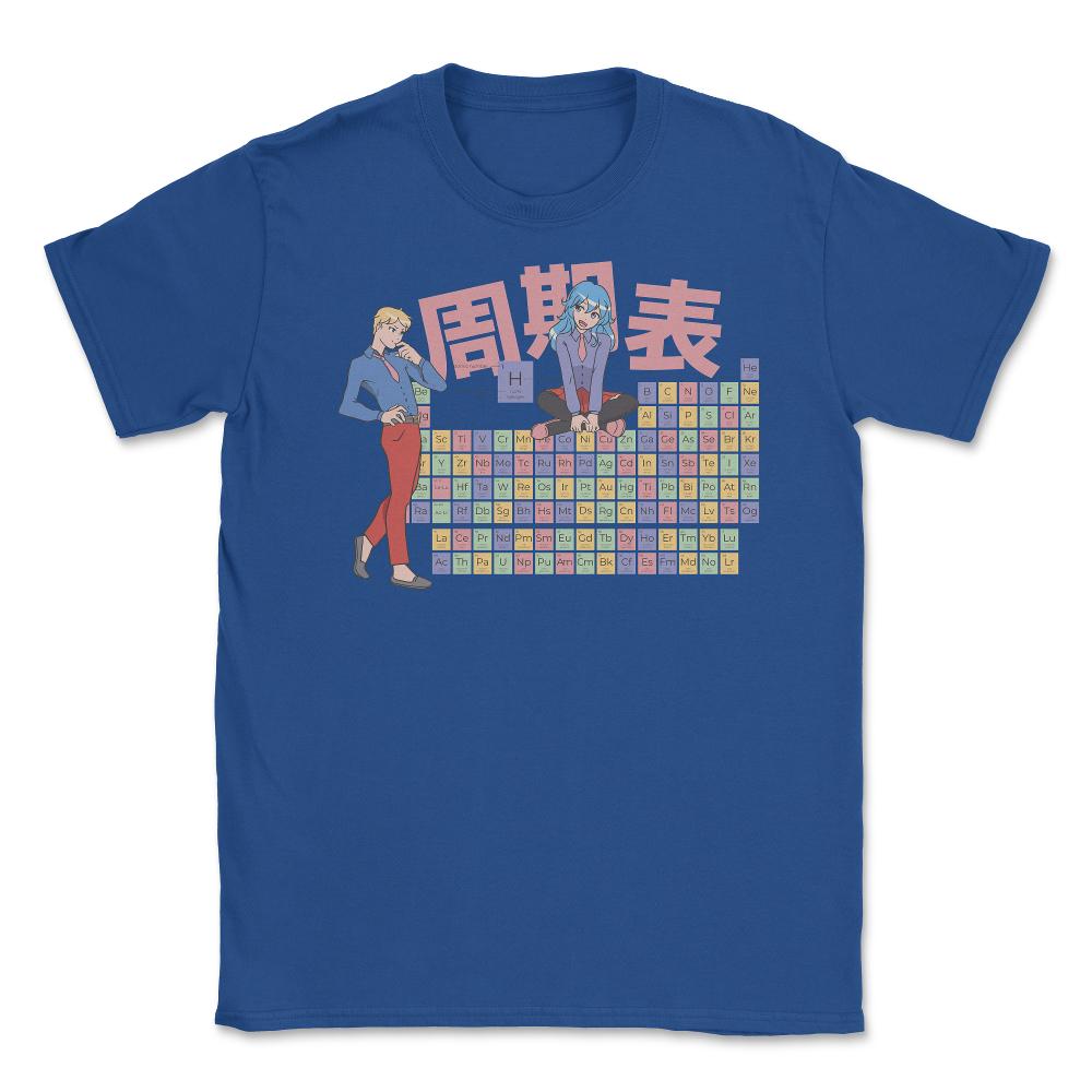Funny Anime Periodic Table Learning Elements Meme print Unisex T-Shirt - Royal Blue