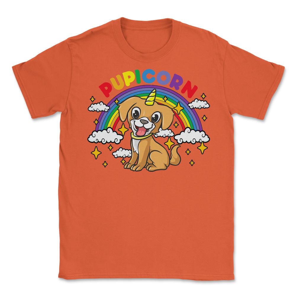 Gay Pride Rainbow Pupicorn Funny Puppy Unicorn Gift graphic Unisex - Orange