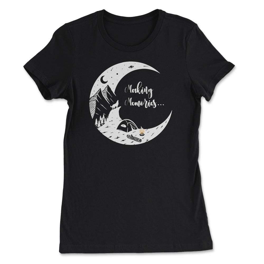 Making Memories Camping Night Under the Moon Souvenir graphic - Women's Tee - Black