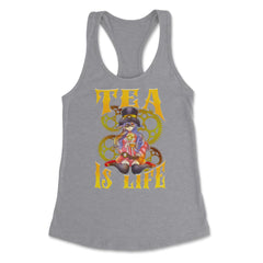 Steampunk Anime Girl Tea Is Life Mechanical Gears Industrial product - Heather Grey