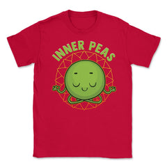 Inner Peas Funny Inner Peace Foodie Pun Meme design Unisex T-Shirt - Red