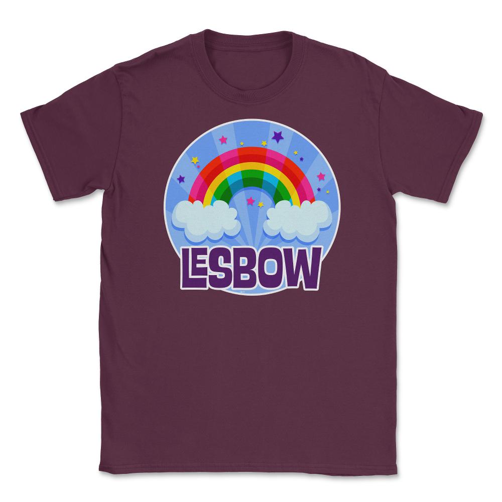 Lesbow Rainbow Colorful Gay Pride Month t-shirt Shirt Tee Gift Unisex - Maroon