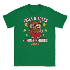 Summer Reading 2021 Tails & Tales Funny Kawaii Smart Owl graphic - Green