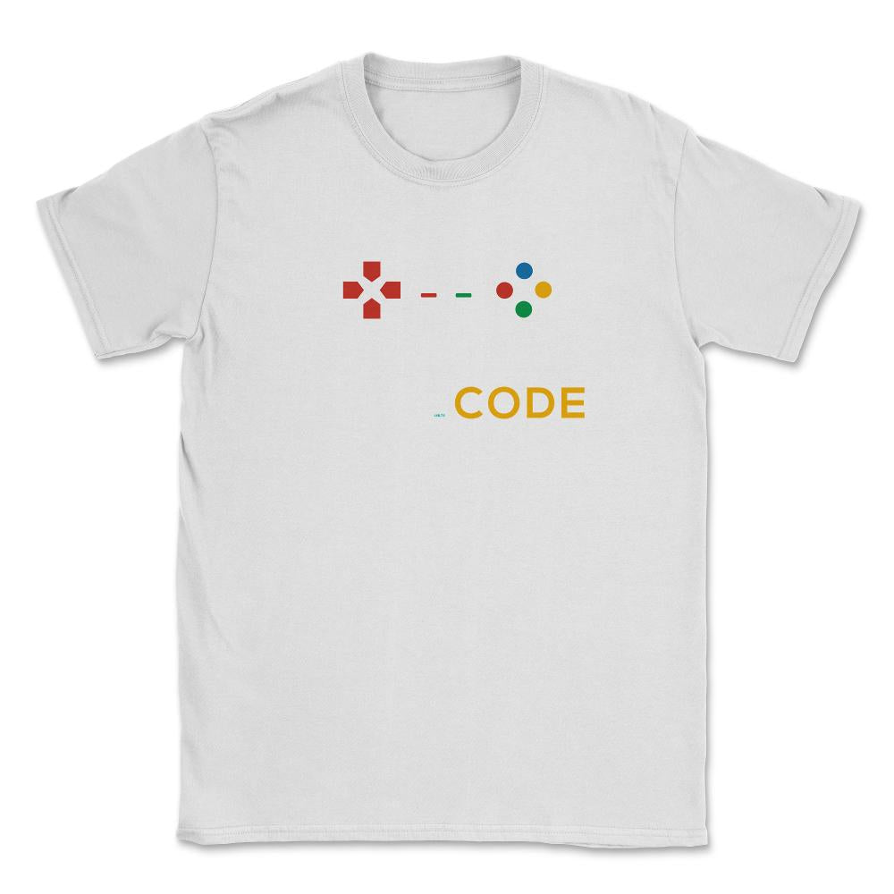 Game Code Gamer Funny Humor T-Shirt Tee Shirt Gift Unisex T-Shirt - White