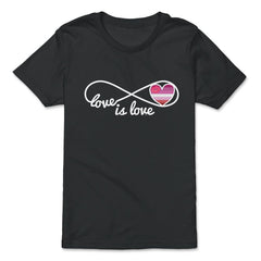 Love is Love Infinity Symbol Lipstick Lesbian Pride Gift product - Premium Youth Tee - Black