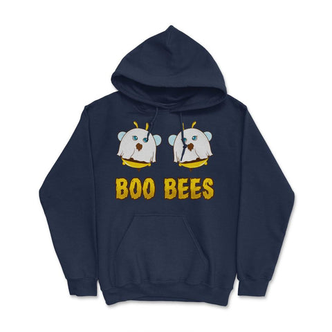 Boo Bees Halloween Ghost Bees Characters Funny Hoodie - Navy