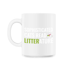 Sophisticated Cat Reading a Book Funny Gift product - 11oz Mug - White