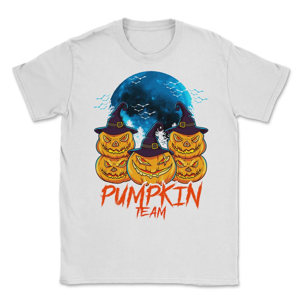 Pumpkin Team Spooky Jack O-Lantern Halloween Unisex T-Shirt - White
